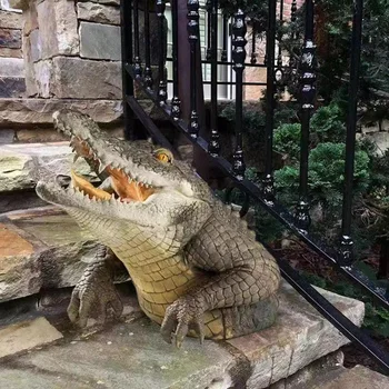 1 бр. глава на крокодил Вътрешен езерото Плаващ украшения във формата на животни имитация на градинско басейна декорации за външни декор градинарство