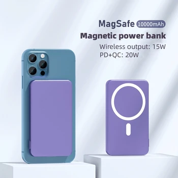 10000mAh Magsafe Powerbank безжичен Магнитен блок за захранване на лаптоп батерия за iphone 13 12Pro Max Мини външно зарядно устройство
