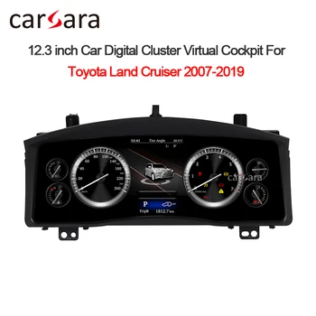 12,3-инчов панел автоматична комбинация уреди за автомобил Toyota Land Cruiser, цифров уред система Linux, актуализирана на измерване на скоростта