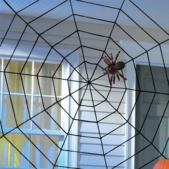 150/250 см, черно-бяла паяжина на Хелоуин, гигантска еластична мрежа за домашен интериор бара, от духове къща, подпори за парти в чест на Хелоуин