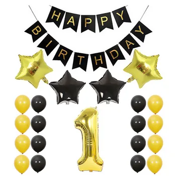 18 21 30 50 Набор от балони на рожден ден 40 инча брой фольгированных топки черното злато украса за парти честит рожден ден, за възрастни гелиевые балони
