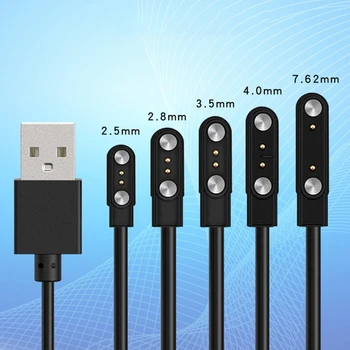 2-Пинов Силни Магнитни USB Кабел Линия Зареждане, Кабел Въже Черно-Бял Цвят е Съвместим с Умни Часовник Универсален