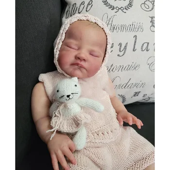 20-инчов новородено бебе кукла-реборн зимен сън август дете ръчно боя 3D кожата видими вени благородна са подбрани художествена кукла