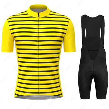 2022 Жълто комплект тениски, велосипеди МТБ Униформи Велосипедна облекло Лятна дишаща велосипедна облекло Велосипедна риза ropa ciclismo лигавник панталони
