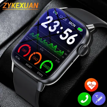 2023 Bluetooth Предизвикателство Смарт Часовници Мъжки 1,83 HD 240*280 Екран Истински Кислород Термометър за тяло Smartwatch Женски 100 + Спортен Режим