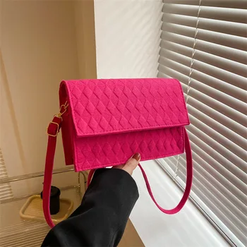 2023 Crossbody Bags for Women Felt Summer Texture One-shoulder Armpit Bag чанта Handbag дамски