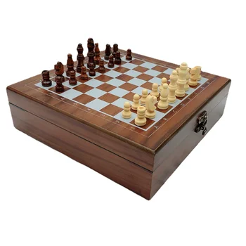 2023 Външнотърговското нов продукт, висококачествени дървени шахматни кости за гадаене, домино 4 в 1 комплект