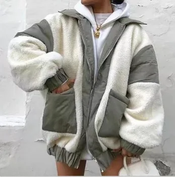 2023 Есенно-зимно яке с памучна подплата, женски палто, яке с дълъг ръкав и джоб, дамско яке с памучна подплата