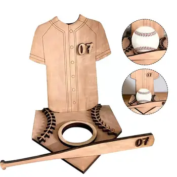 2023 Нов лесен и персонални дървена бейзбол лого с къси настолни ръкави за съхранение на закрито R4I8