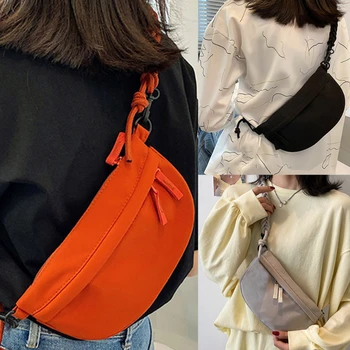2023NEW женствена чанта през рамо, ежедневни однотонная нагрудная чанта с цип, модни проста чанта, пролетно нова дамска чанта през рамо