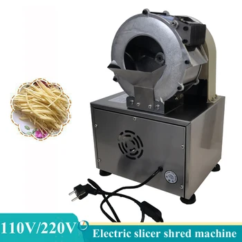 220 В многофункционална машина за рязане на зеленчуци, електрическа машина за рязане на картофи, моркови, джинджифил, автоматична търговска машина за нарязване на лук