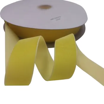 25 mm X 25 ярда найлон лимон-жълто кадифе лента с една границите за опаковане на ваучър за подарък на букет от ръчно изработени Украса за дома партита Коледа