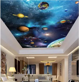 3d таван стенописи, тапети, боядисване, великолепното небе, декорация във формата на звезди, картина, снимка, 3d стенописи, тапети за стените на хола, 3D d