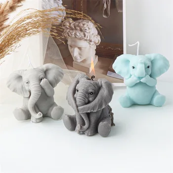 3D Творчески слон Силиконова форма за свещи DIY Производство на настолни орнаменти, от гипс, от епоксидна смола, форми за леене, украса за дома