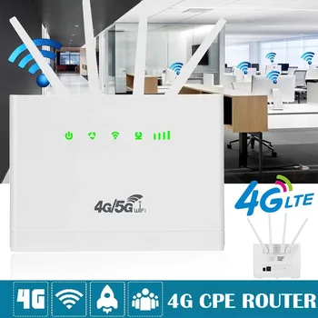 4g Wifi Сим-карта Безжичен Рутер LTE Cat4 Отключени Рутери Порт RJ-45 Външна Антена Адаптер за точка за достъп, GSM