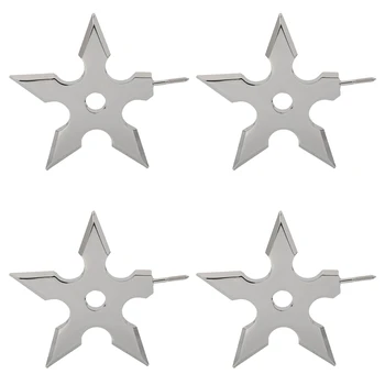 4X Куки за дрехи във формата на звезда Нинджа от неръждаема стомана, креативен стенен врата кука закачалка за дрехи, шапки, държач за декорация на дома