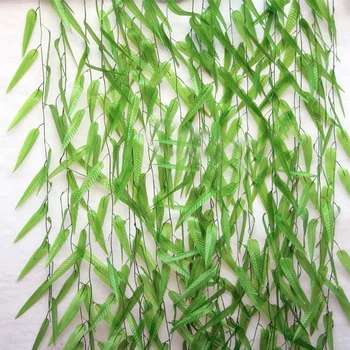 50 бр. пластмасови изкуствена зелена лоза с дължина 1,8 м пластмасов лозови листа саликса