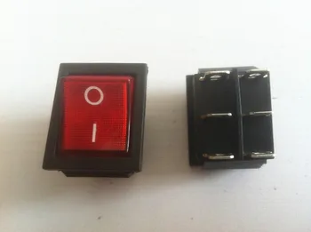 50 бр. червен светлинен индикатор DPDT 6-пинов кулисный ключ