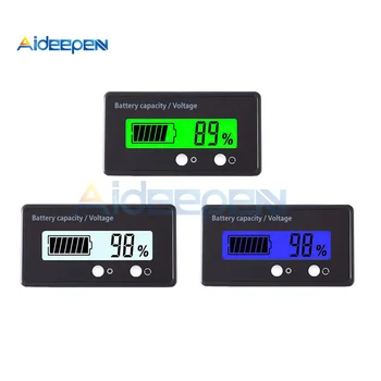 8-120 LCD дисплей, измерване на капацитета на батерията, индикатор за зареждане на литиево оловно-киселинна батерия, монитор волтметър Зелен син бял