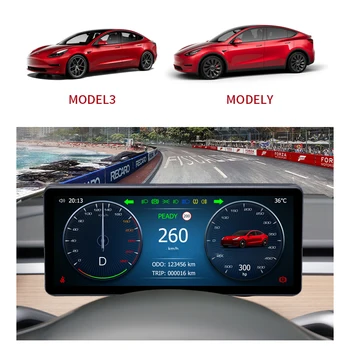 8,8-инчов автомобили LCD цифров таблото за Tesla Model 3 Y, мултимедиен плеър за Linux, дисплей, табло, калибровочный клъстер