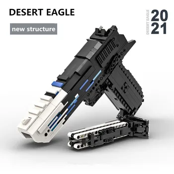 900 бр., серия CSGO, сложен пистолет Black Desert Eagle, набор от градивни елементи, пистолет за една стрелба, тухлени играчки 