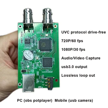 AHD CVBS CVI TVI в USB Видео Конвертор AHD Аудио Такса Модула Карта за Видеозапис 1080P Аналогов HD карам Без панти