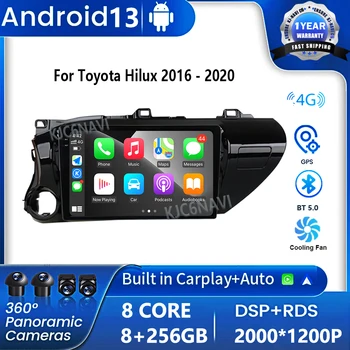 Android 13 За Toyota Hilux 2016-2020 Авто Радио приемник с Екран, Мултимедиен Плейър GPS Навигация Carplay БТ Главното Устройство Авторадио