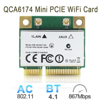 Atheros QCA6174 mini pcie 2,4 G/5G 1200 Mbps двухдиапазонная мрежова карта wifi 802.11 AC безжичен адаптер + BT 4,1