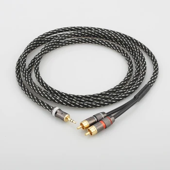 Audiocrast 3.5 мм към кабела RCA 2-Штекерный кабел RCA към AUX 99,99% 4N-OFC 1/8 до стереокабелю RCA Аудиофильский кабел за слушалки RCA