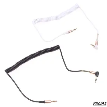 Aux Кабел 3.5 мм аудио кабел 3.5 мм Авто Пружинен аудио кабел Позлатен конектор от един мъж към мъж кабели високоговорители за Слушалки