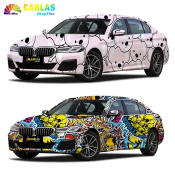 Carlas Автомобили Винил Фолио, Амбалажна 1.52*18 м Цветно Произведения на Графити По Поръчка