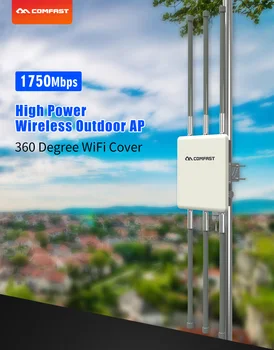 Comfast 1750 Mbps с двойна лента 2,4 G и 5,8 G Външен Усилвател Точка за достъп сигнал CPE Далечни Действие 360 Градуса WiFi Покриване на Базовите Станции WA900V2