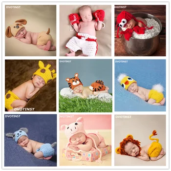 Dvotinst Реквизит за снимки на новородени Възли на една кука животни комплект дрехи в капака Аксесоари за фотография в студио подпори за фотосесия