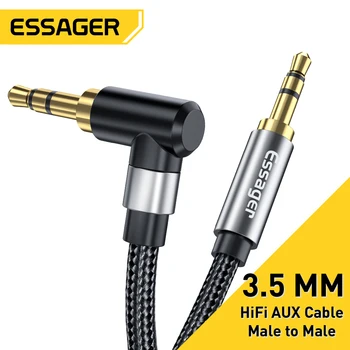 Essager 3.5 мм аудио кабел Aux Кабел за iPhone 3.5 мм Штекерный Aux Кабел за Компютър, Слушалки Xiaomi Лаптоп за Автомобил С 3.5 Разъемный Кабел