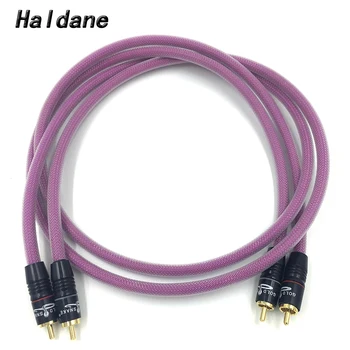 Haldane Двойка Hi-Fi type-2 Позлатен кабел 2RCA Висок клас 6N OFHC аудио кабел HI-Fi Двойна Сигналната линия RCA RCA кабел за XLO HTP1
