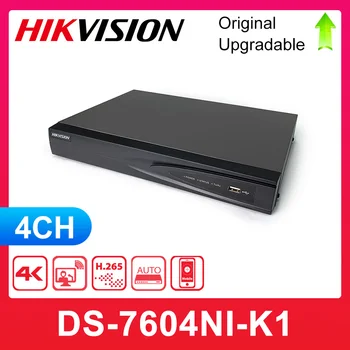 Hikvision Оригиналния DS-7604NI-K1 4-канален вграден видеорекордер Plug и Play 4K за IP-камери, системи за видеонаблюдение, - актуализирани твърд диск за избор