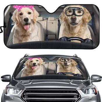 INSTANTARTS Лабрадор Ретривър Семеен сенника на предното стъкло на автомобила Автомобилни аксесоари козирка предпазва автомобилно бижу за любителите на кучета