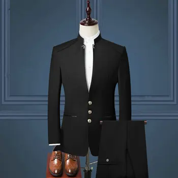 JELTONEWIN 2021, нов дизайн, черни мъжки сватбени костюми, златни копчета, яка-часова, приталенные смокинги за младоженеца-мъжки рокля, сако за кума