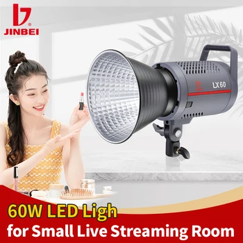JINBEI LX-60W Led Лампа за Видеозаснемане Със статив EQ220 5500K За непрекъснато Осветление Видео Студийная Снимка Попълнете Лампа За Снимане в реално време