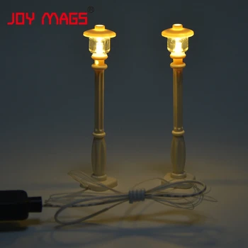 JOY MAGS led блок аксесоар играчка е 1 бр. уличен фенер USB нощна сцена е съвместима и с модели на сгради