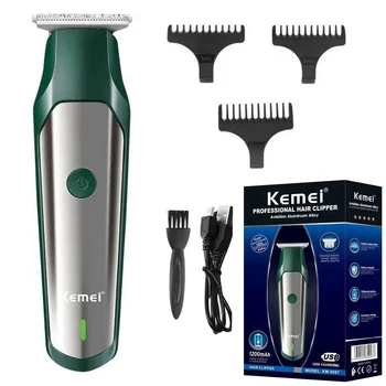 Kemei Usb Flash, акумулаторна безжична машинка за подстригване за коса, USB mini, професионален електрически персонални грижи km-5097