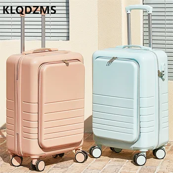 KLQDZMS Нов разкриваща отпред багажа женски малко прясно 20-инчов бизнес-калъф за колички Страничната открит посадъчен дело е 24-инчов куфар
