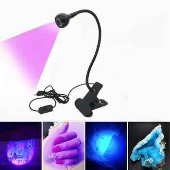 Led uv лампа със скоба на гъвкава метална тръба, UV-лампа, USB мини лампа за втвърдяване на UV гел, настолна лампа, сешоар за нокти за дизайн на ноктите, със собствените си ръце
