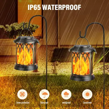 Led лампа с имитация на пламъка на слънчевата енергия с клипс, водоустойчив градинска стенни лампи, градински ландшафтна лампа, коледна декорация за градината