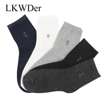 LKWDer 6 бр. = 3 Чифта Класически Бизнес Маркови мъжки чорапи Calcetines Hombre Чорапи Мъжки Висококачествени Памучни Ежедневни Мъжки Чорапи Meias