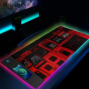 Mairuige Нови Безжични Зарядни RGB Подложки За Мишки, Слот Машина, Тенис на Килим Подложка За Мишка, Подложка За Компютърна Маса Xxl Тенис на Декор Pc Gamer