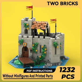 Moc Строителни Блокове Модел Аванпост на Замъка на Рицарите на Лъва Технически Тухли си САМ 