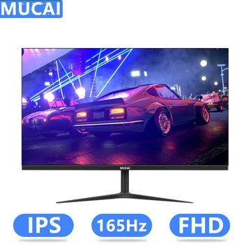 MUCAI 27-Инчов КОМПЮТЪР IPS Монитор 165 Hz LCD дисплей HD 144 Hz Екран на Десктоп Компютърни игри Плосък Панел, съвместима с HDMI/DP