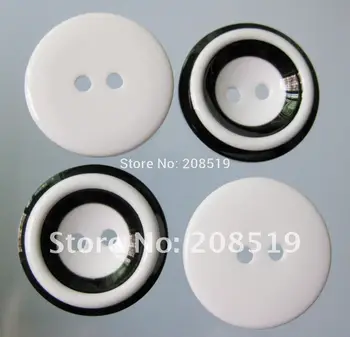 NB0040 2 Дупки Черно/Бял цвят Кръгли Копчета и като украса за очите на Куклата 50 бр./лот, копчета за шиене на дрехи с различни размери