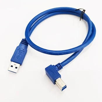 NCHTEK USB 3.0 A тип на Прав щекер с наклон под ъгъл 90 градуса наляво B штекерный кабел около 60 см / 1БР